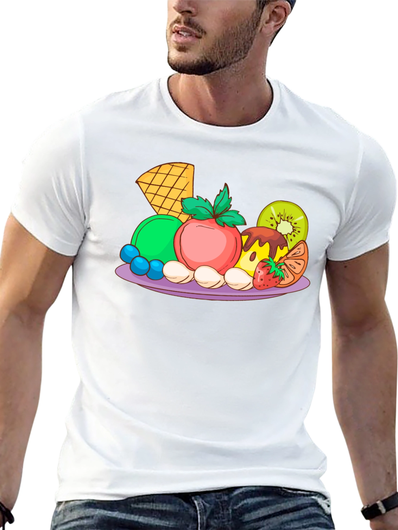 Fruit Platter Graphic T-Shirt - Casual Style