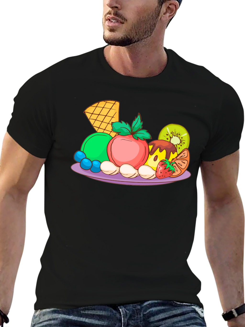 Fruit Platter Graphic T-Shirt - Casual Style