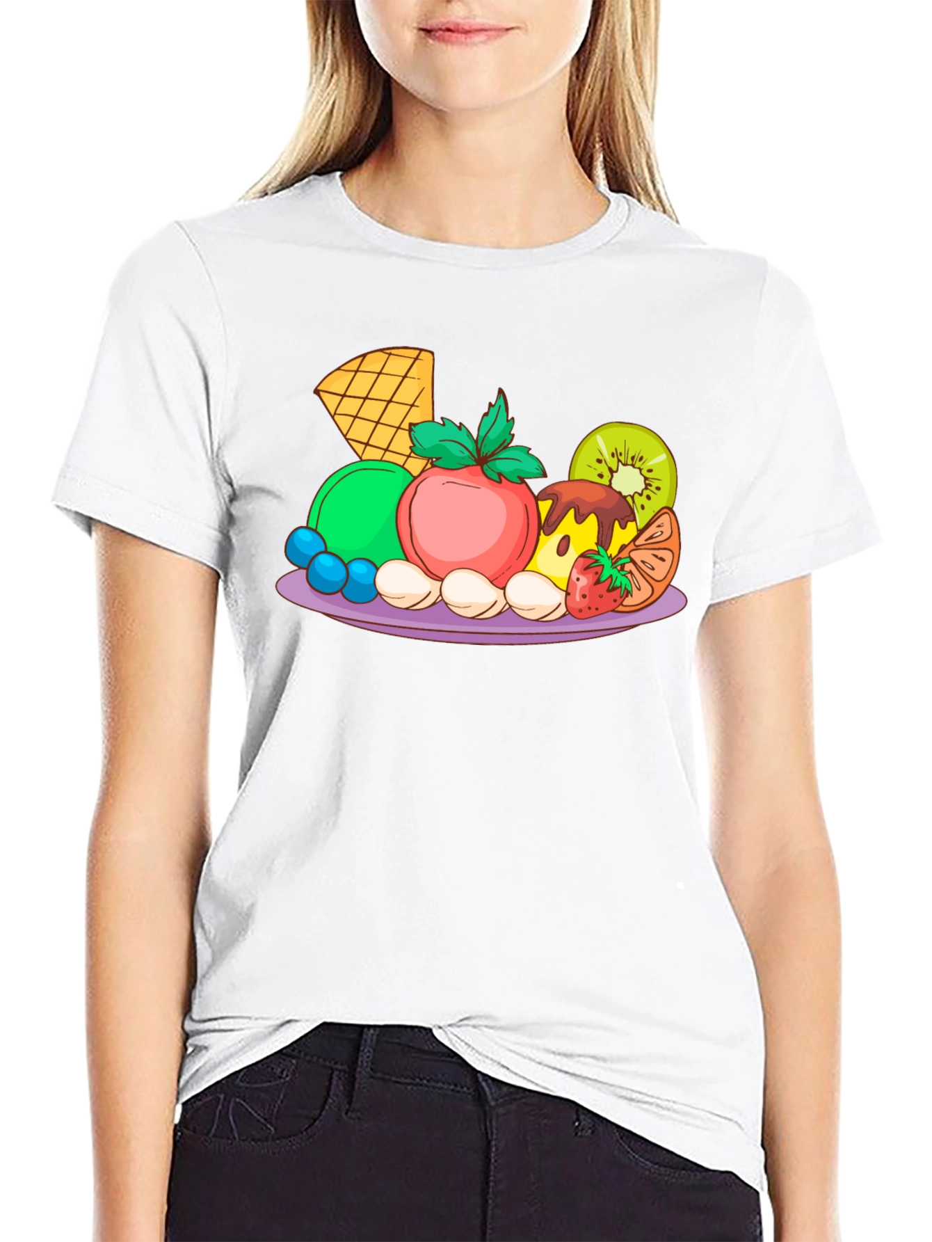 Fruit Platter Graphic T-Shirt - Casual Style