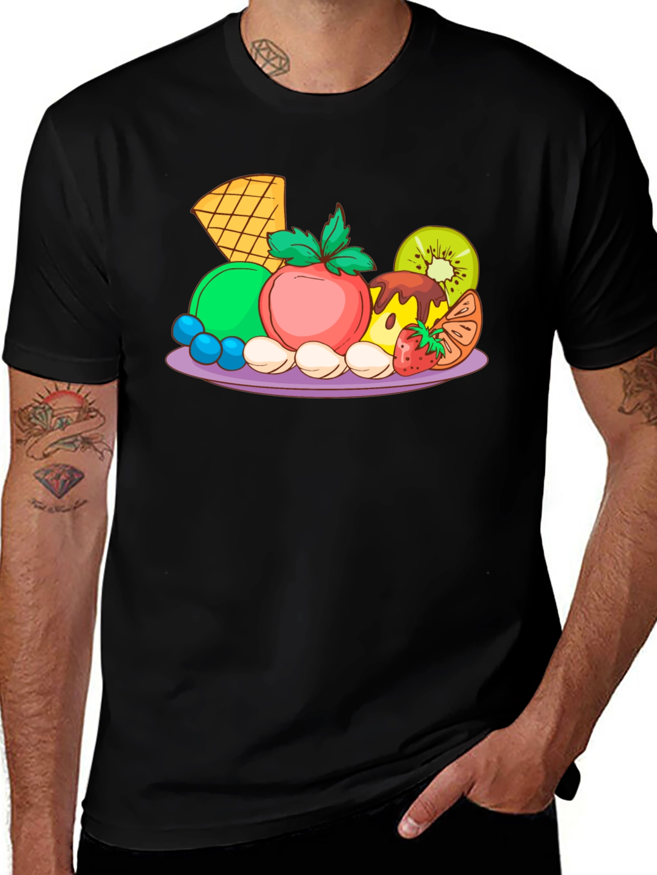 Fruit Platter Graphic T-Shirt - Casual Style