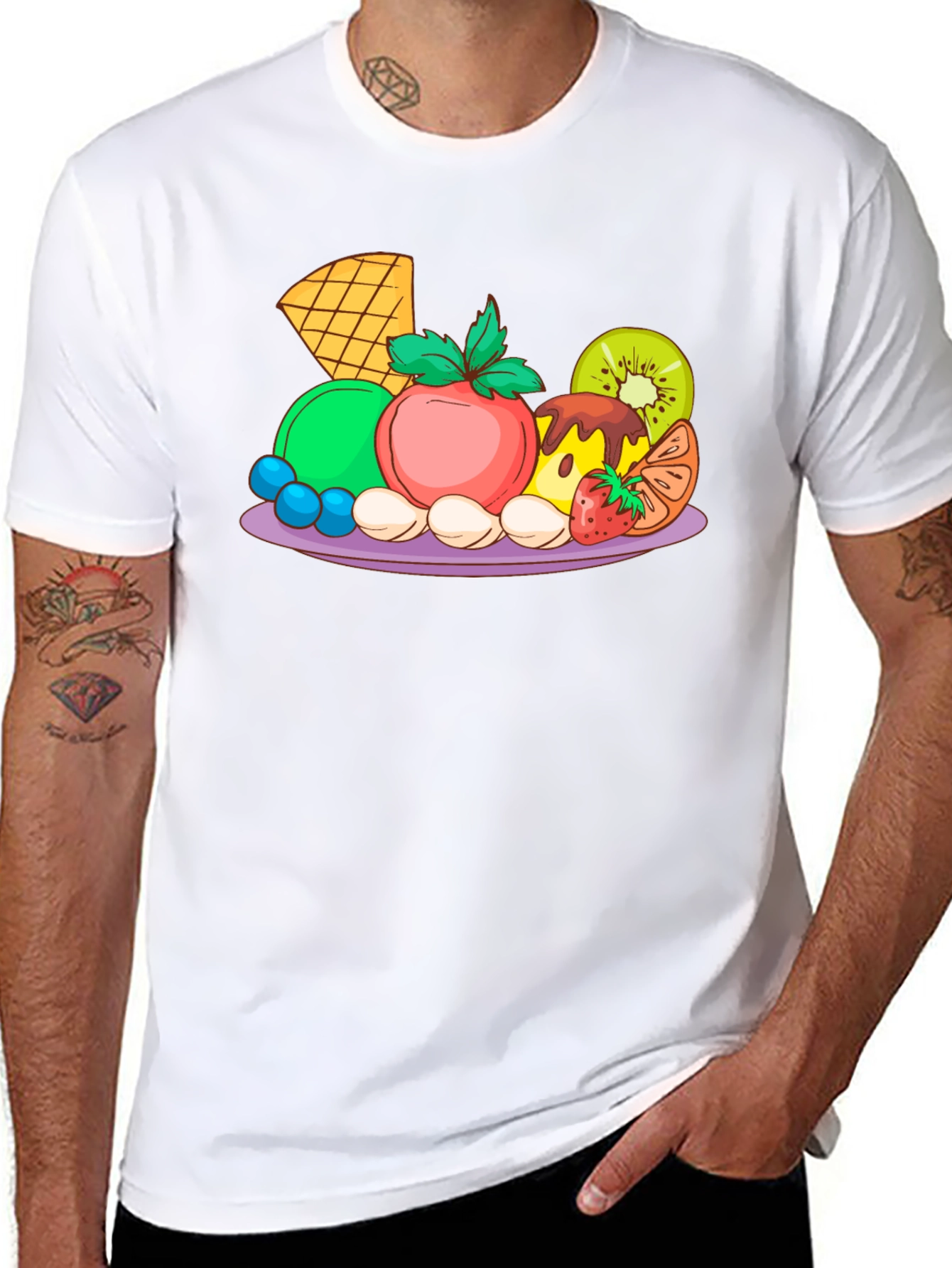 Fruit Platter Graphic T-Shirt - Casual Style