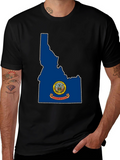 Idaho State Flag T-Shirt - Black Tee