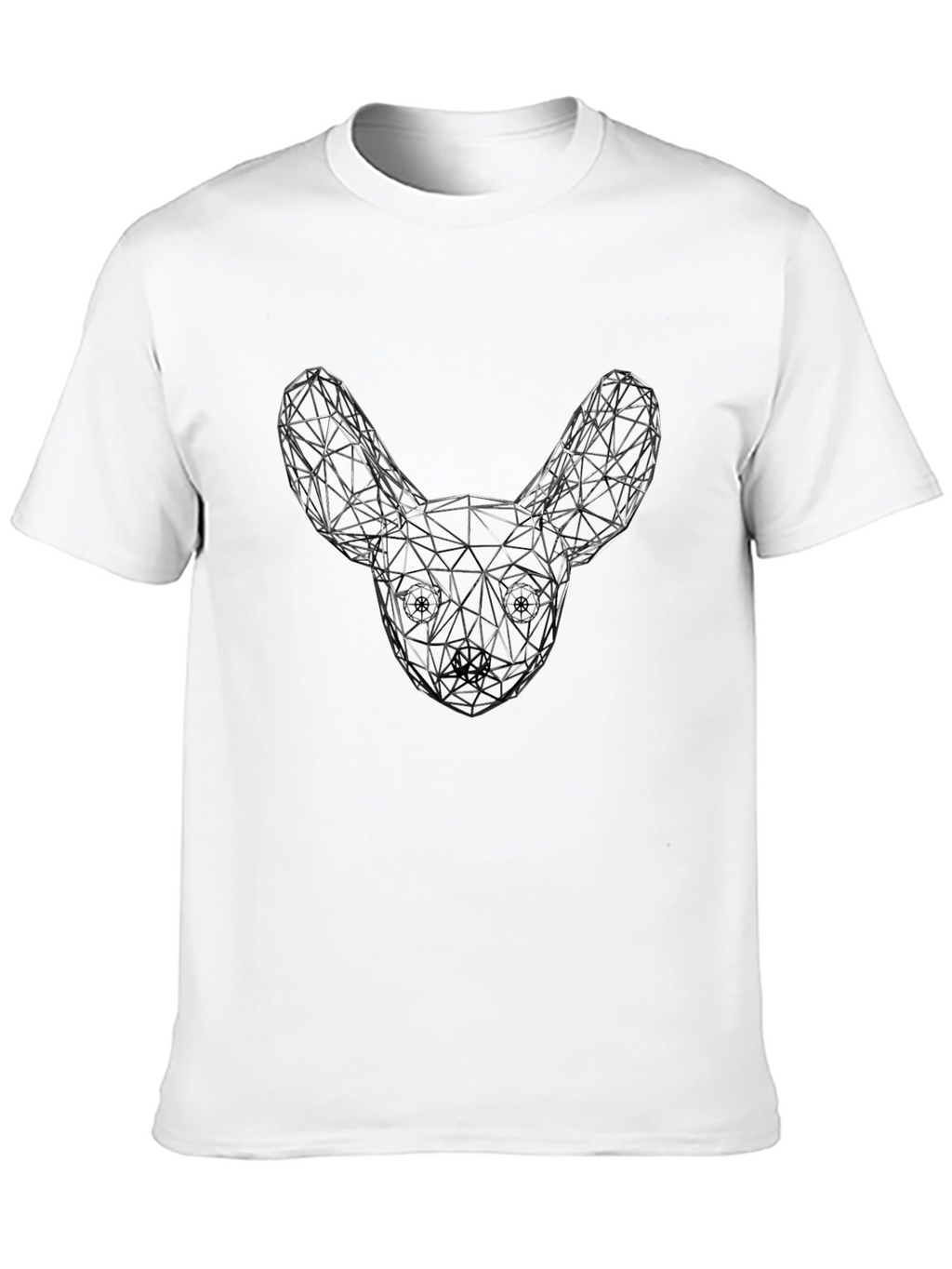Geometric Dog Head Graphic T-Shirt