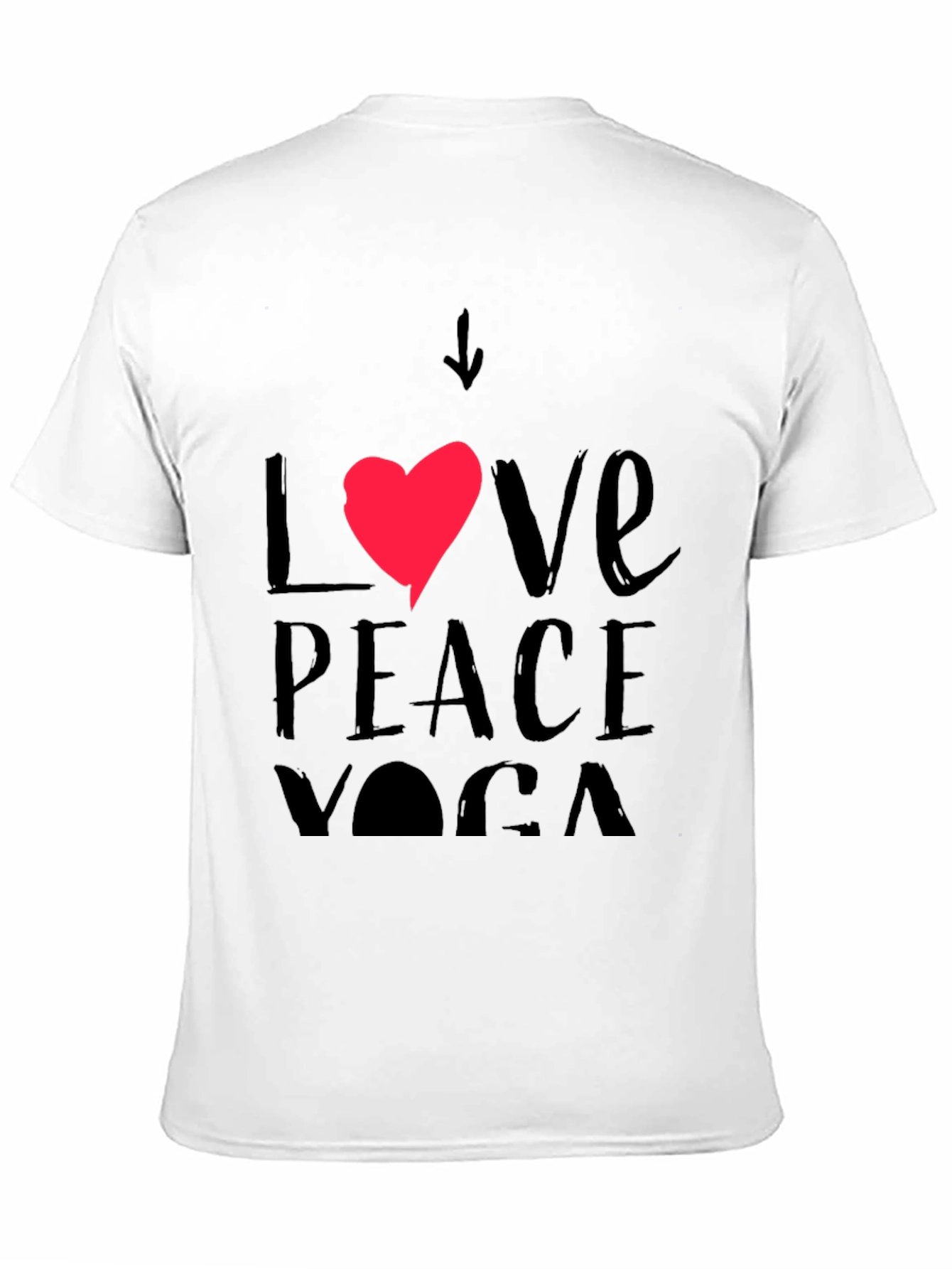 Love Peace Yoga Black Graphic Tee