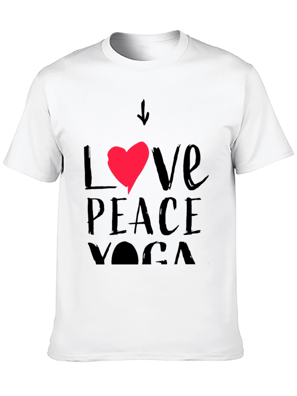 Love Peace Yoga Black Graphic Tee