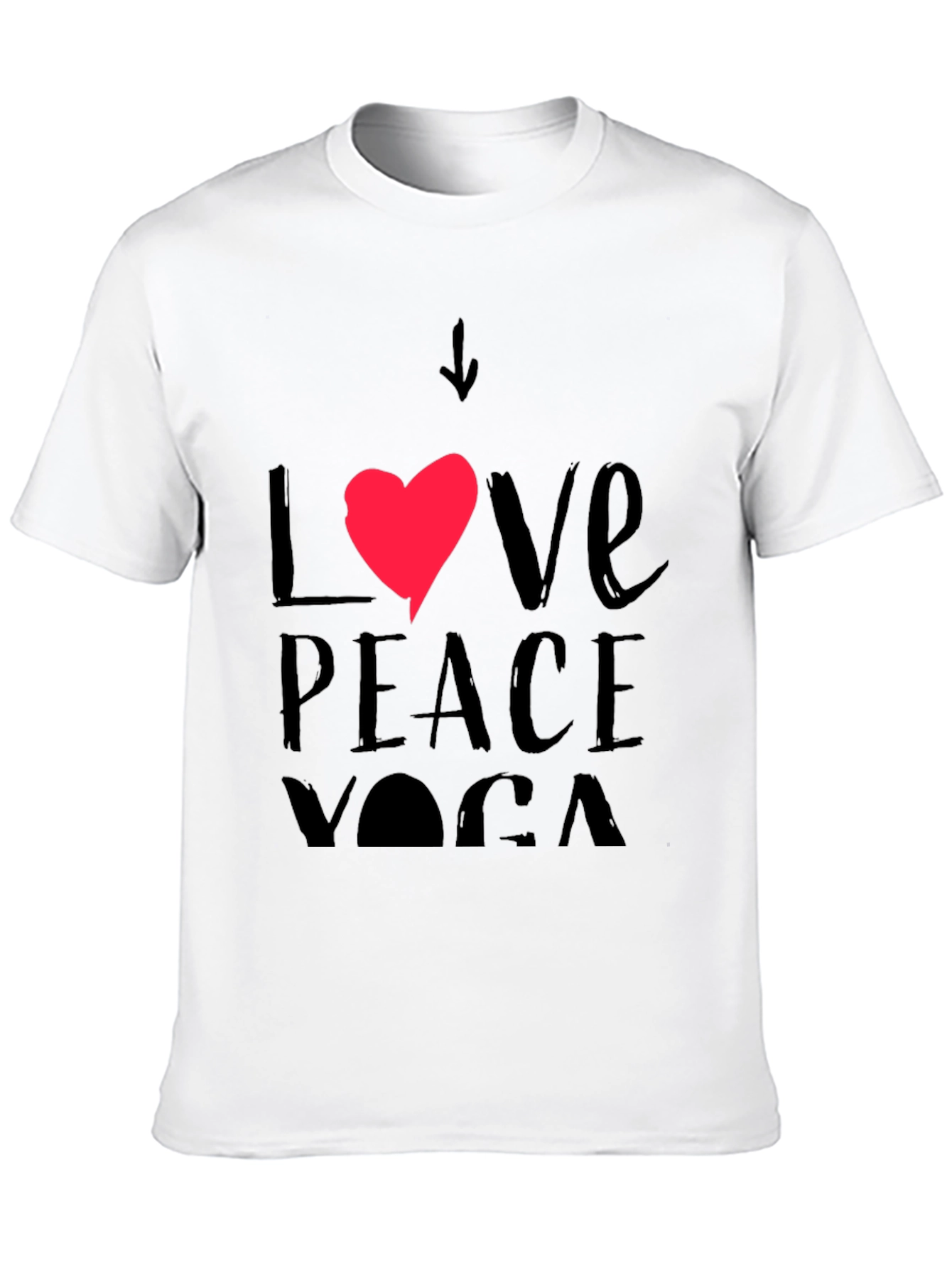 Love Peace Yoga Black Graphic Tee
