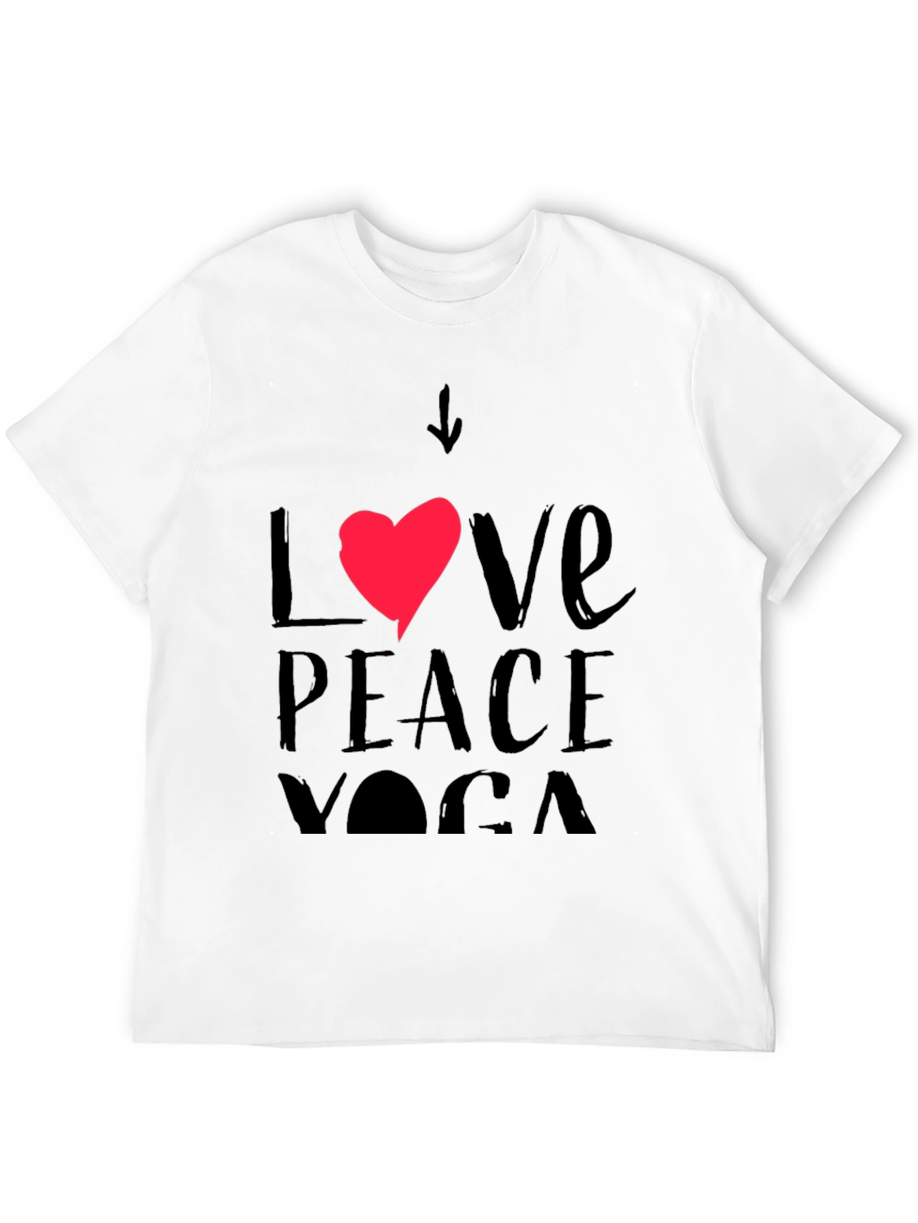 Love Peace Yoga Black Graphic Tee