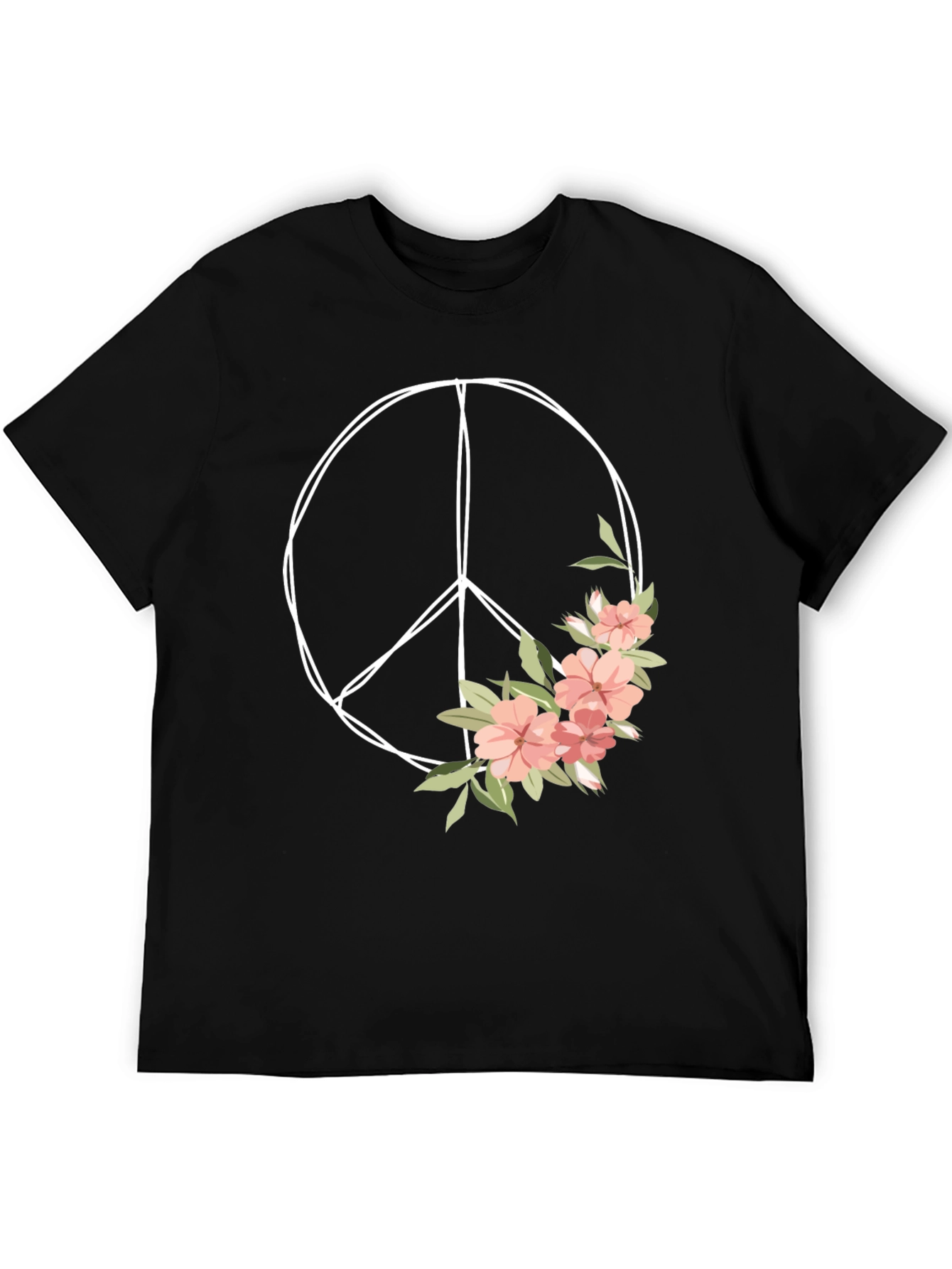 Floral Peace Sign Graphic Tee - Unisex
