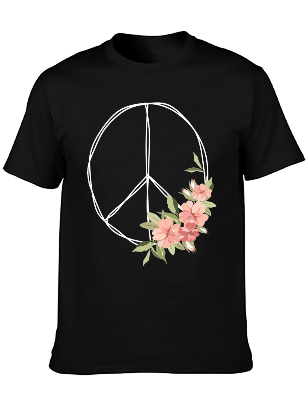 Floral Peace Sign Graphic Tee - Unisex
