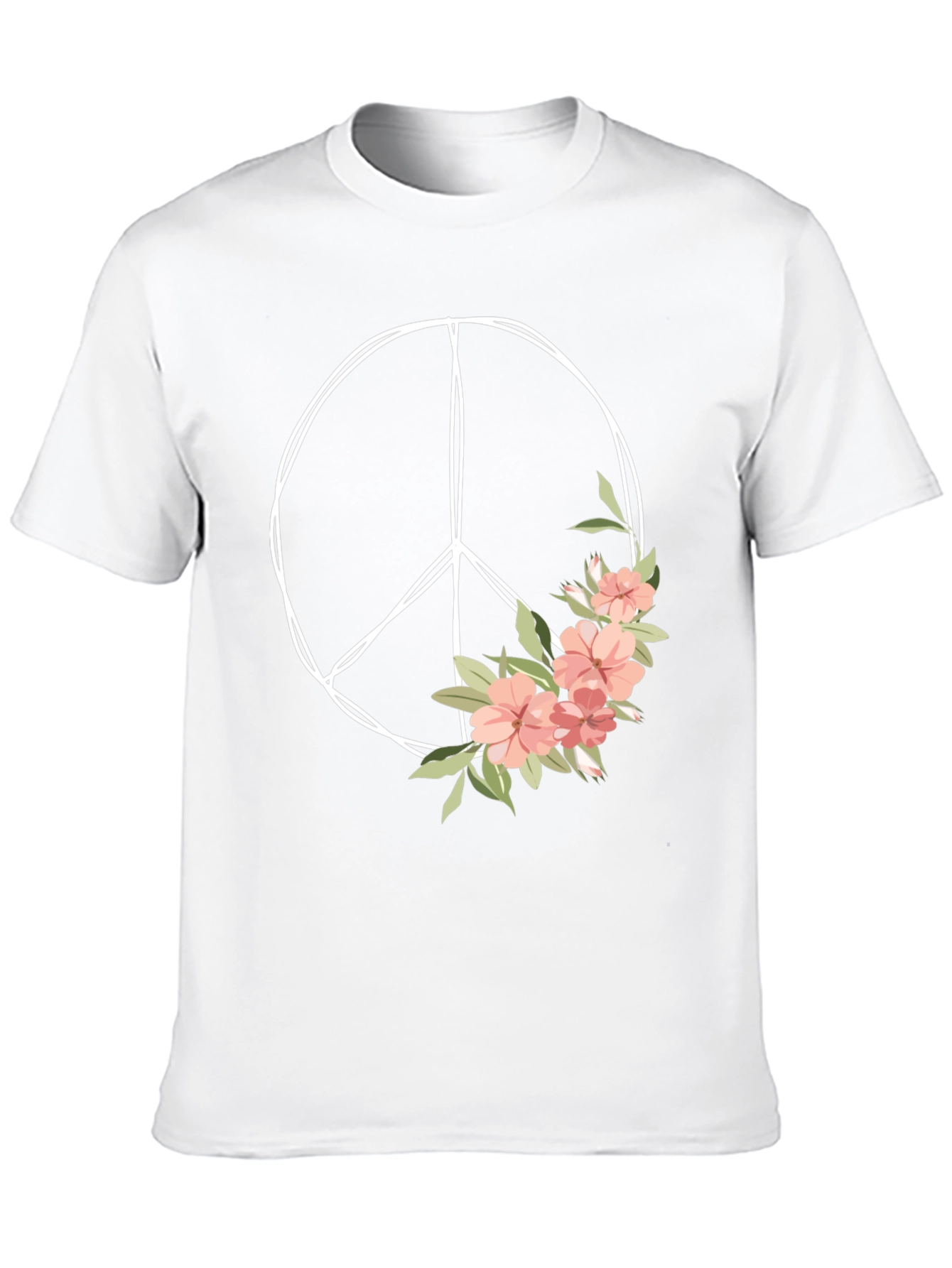 Floral Peace Sign Graphic Tee - Unisex
