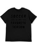 Soccer Is My Favorite Season T-Shirt - Black