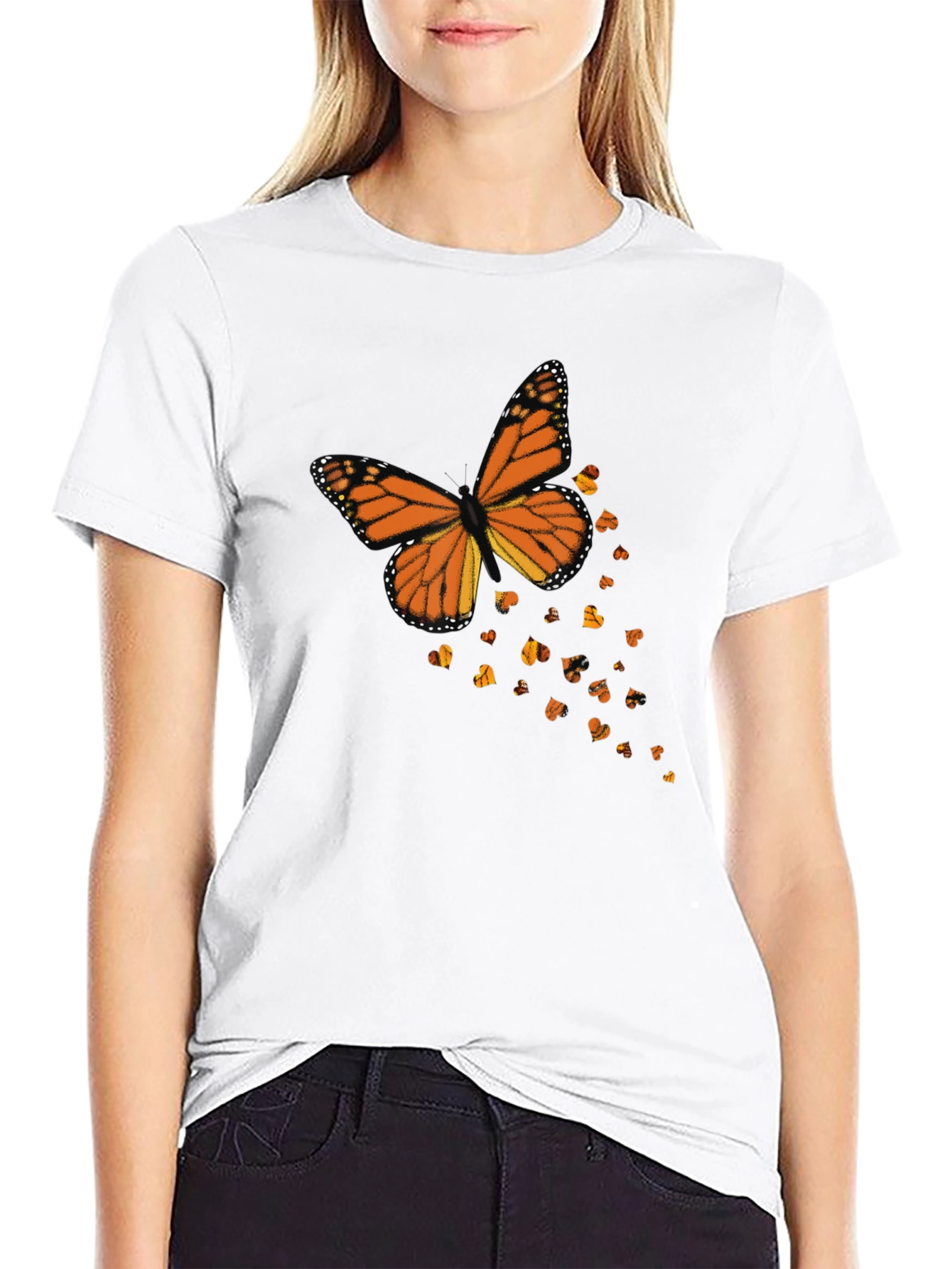 Monarch Butterfly Graphic Black T-Shirt