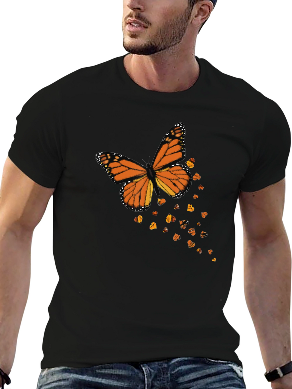 Monarch Butterfly Graphic Black T-Shirt