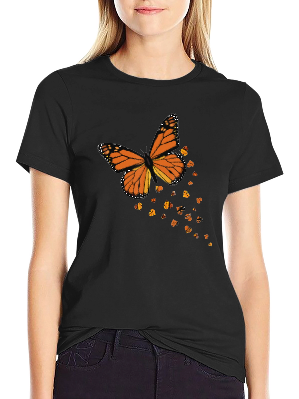 Monarch Butterfly Graphic Black T-Shirt