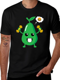 Funny Avocado Gym Workout T-Shirt - Black