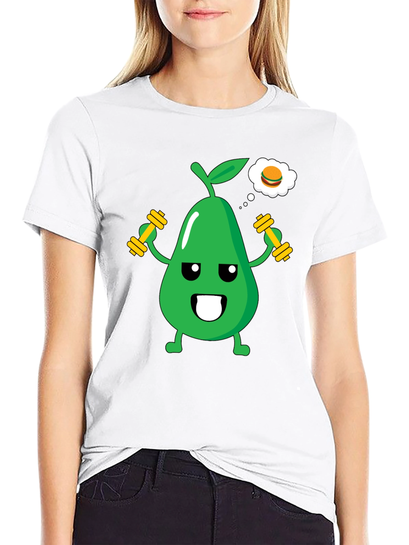 Funny Avocado Gym Workout T-Shirt - Black