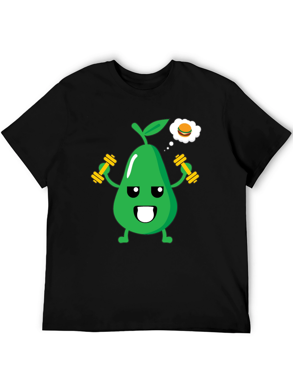 Funny Avocado Gym Workout T-Shirt - Black