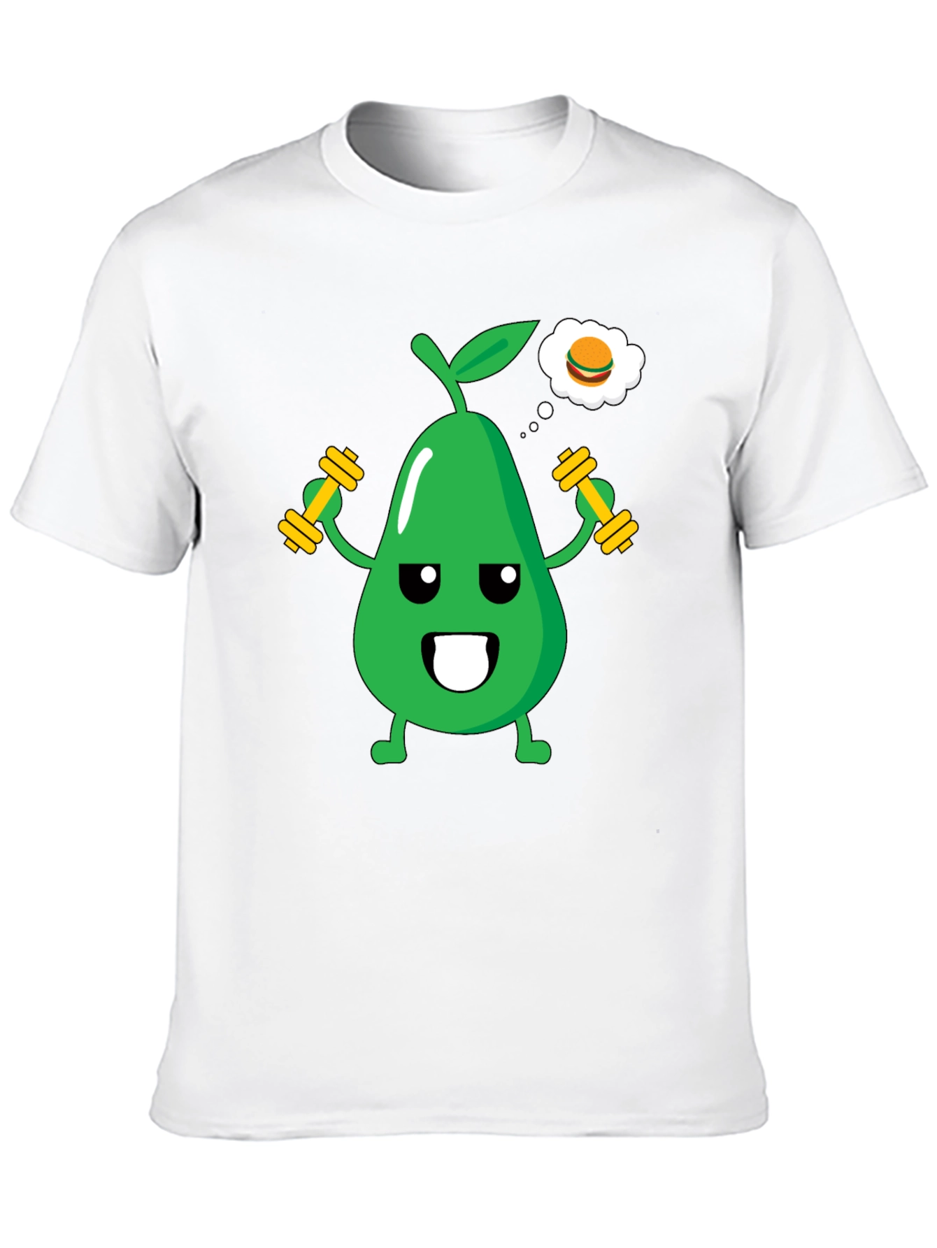 Funny Avocado Gym Workout T-Shirt - Black