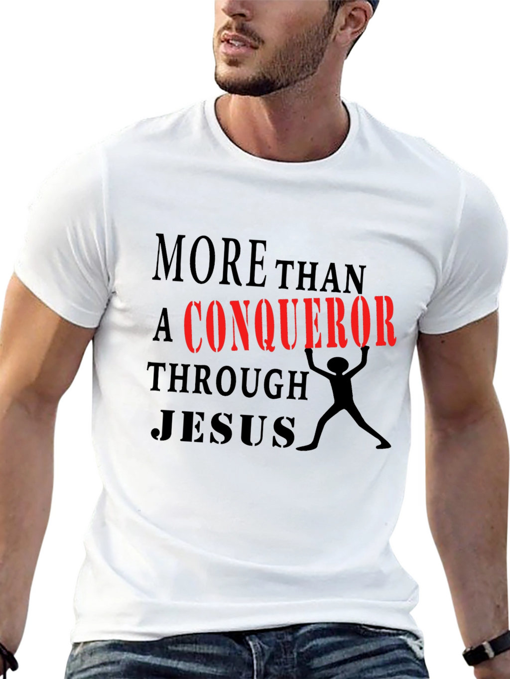 More Than a Conqueror Black Graphic Tee
