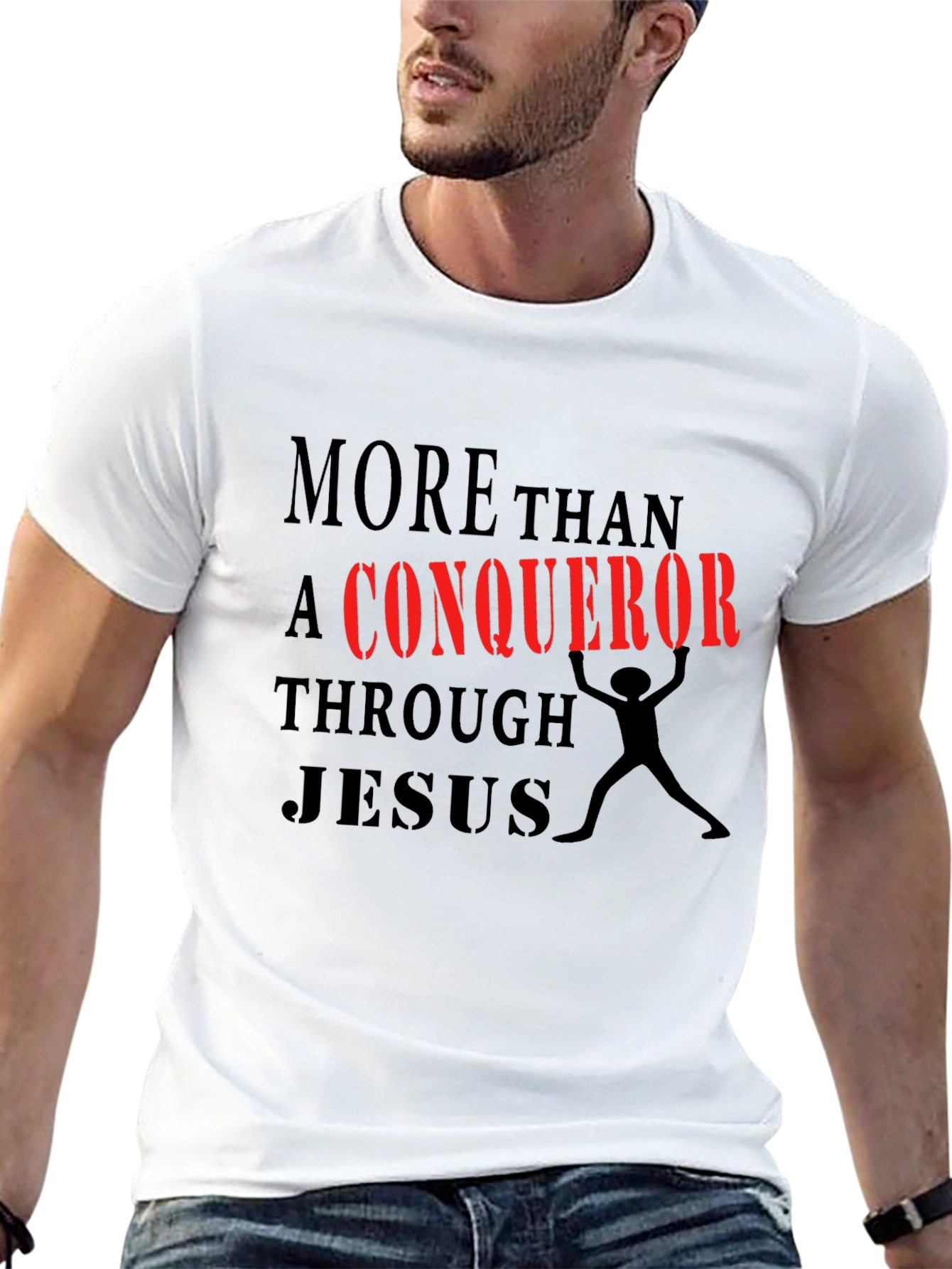 More Than a Conqueror Black Graphic Tee