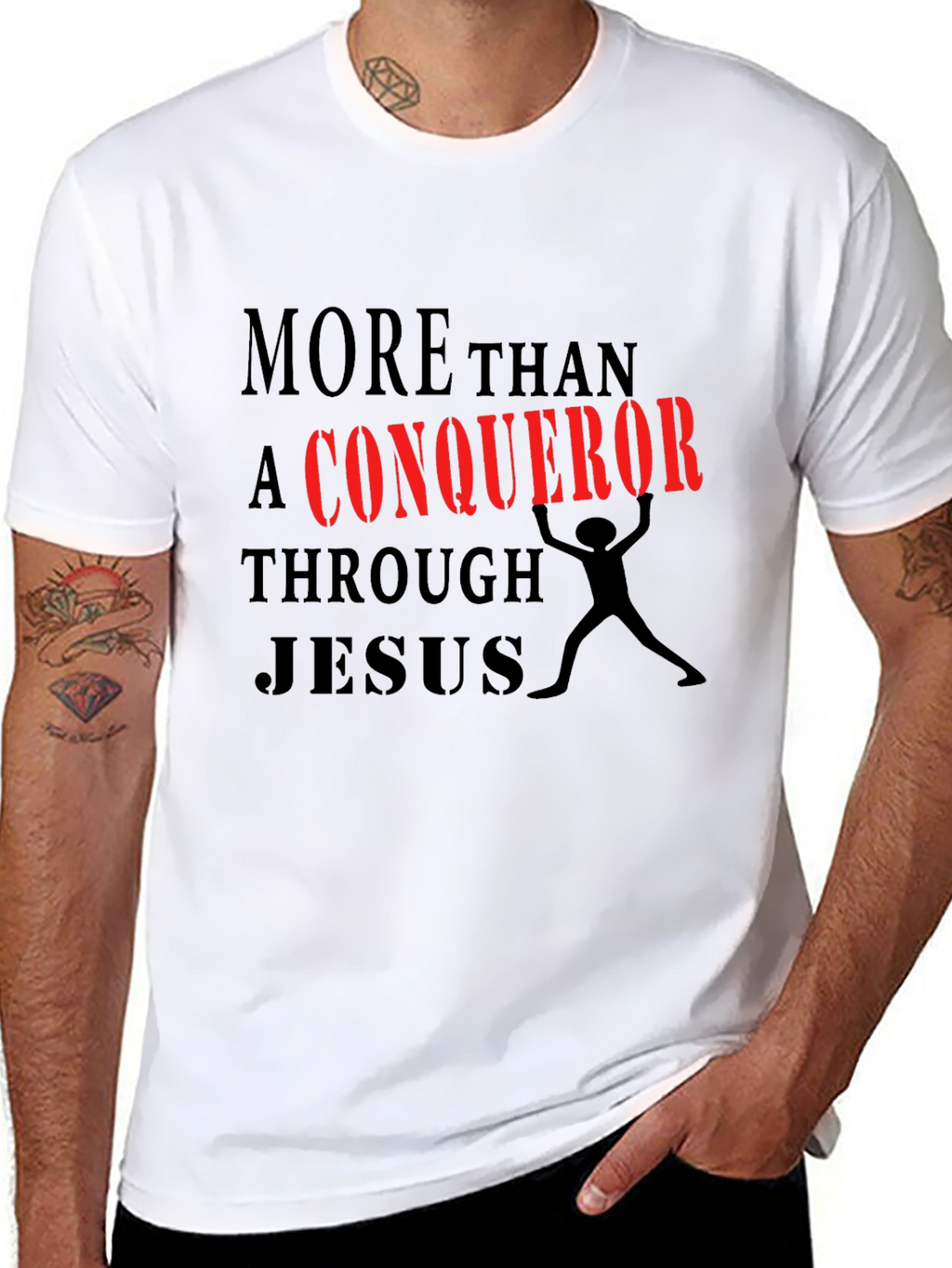 More Than a Conqueror Black Graphic Tee