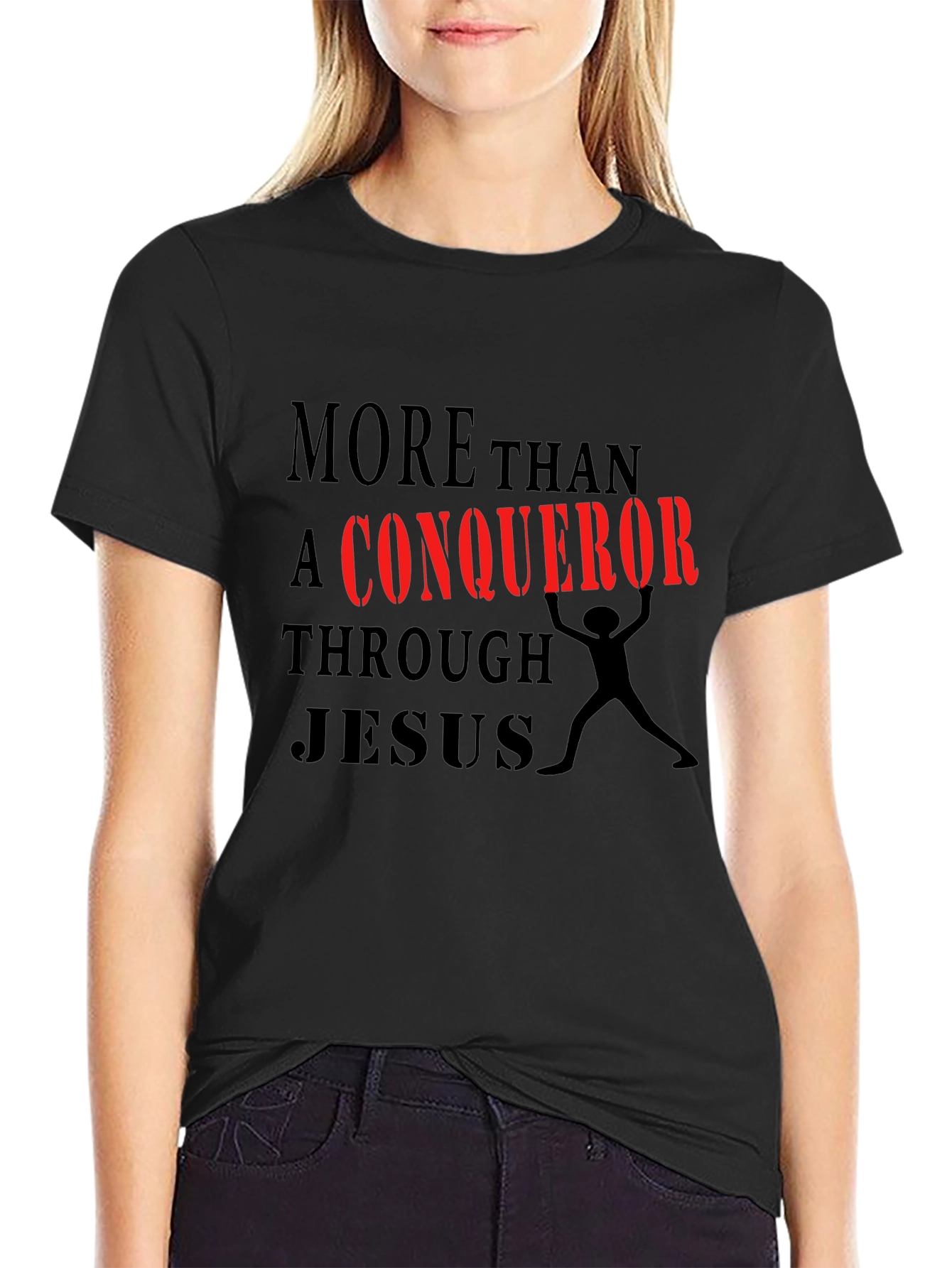 More Than a Conqueror Black Graphic Tee