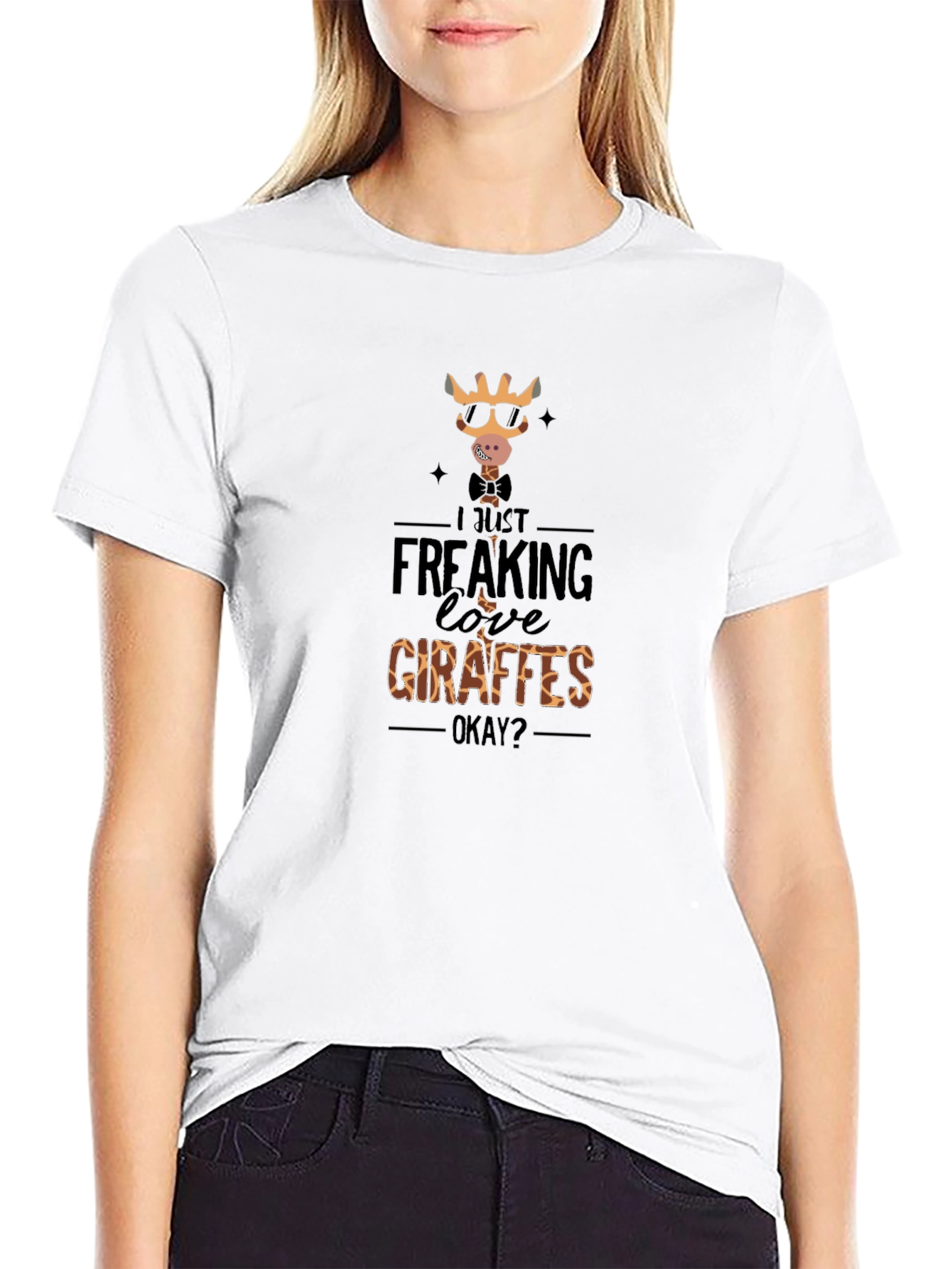 I Just Freaking Love Giraffes Black T-Shirt