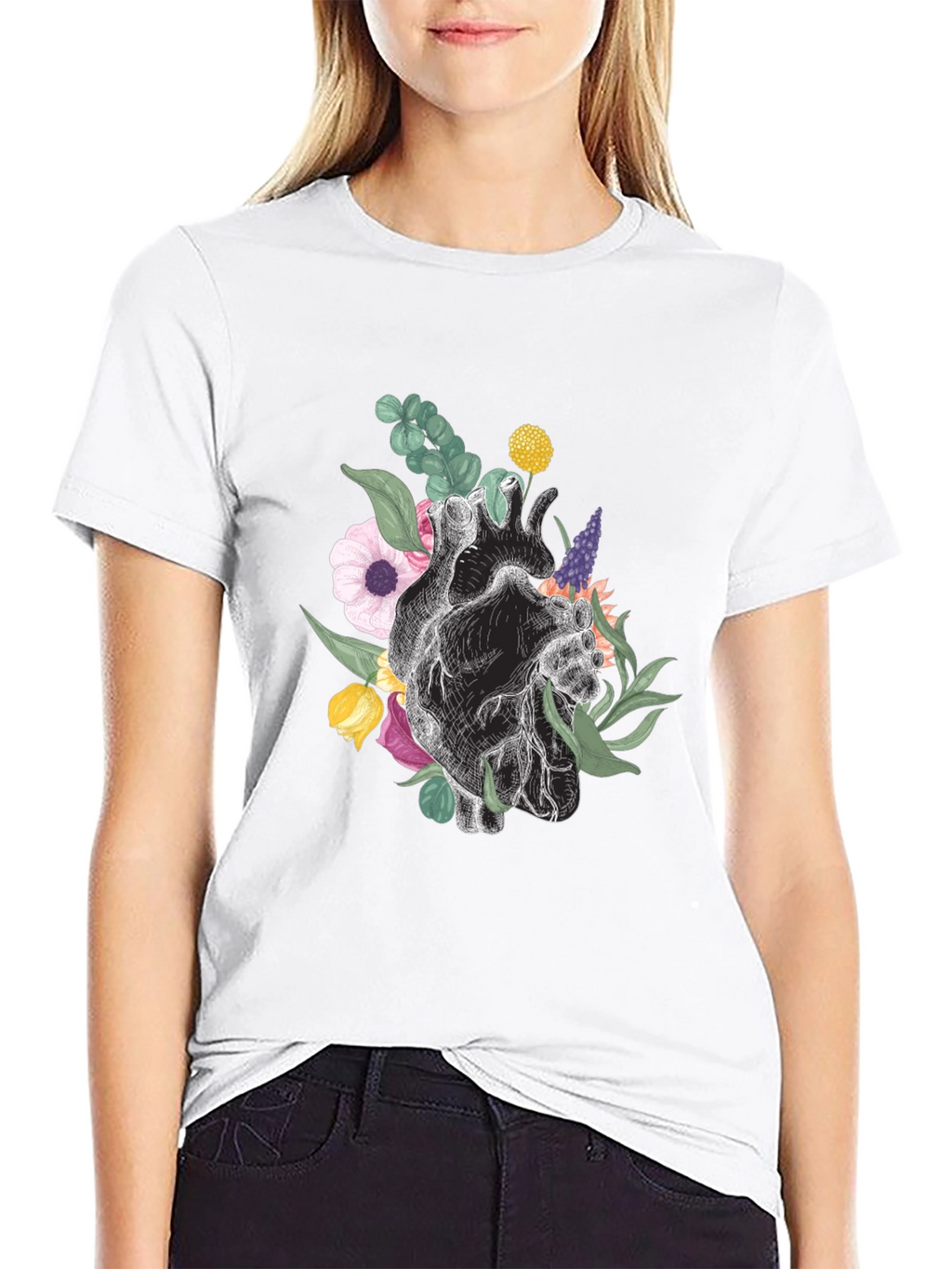 Floral Heart Graphic T-Shirt
