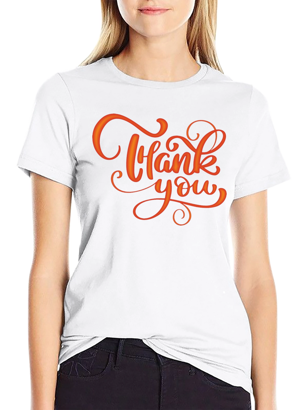 Thank You Script Black T-Shirt