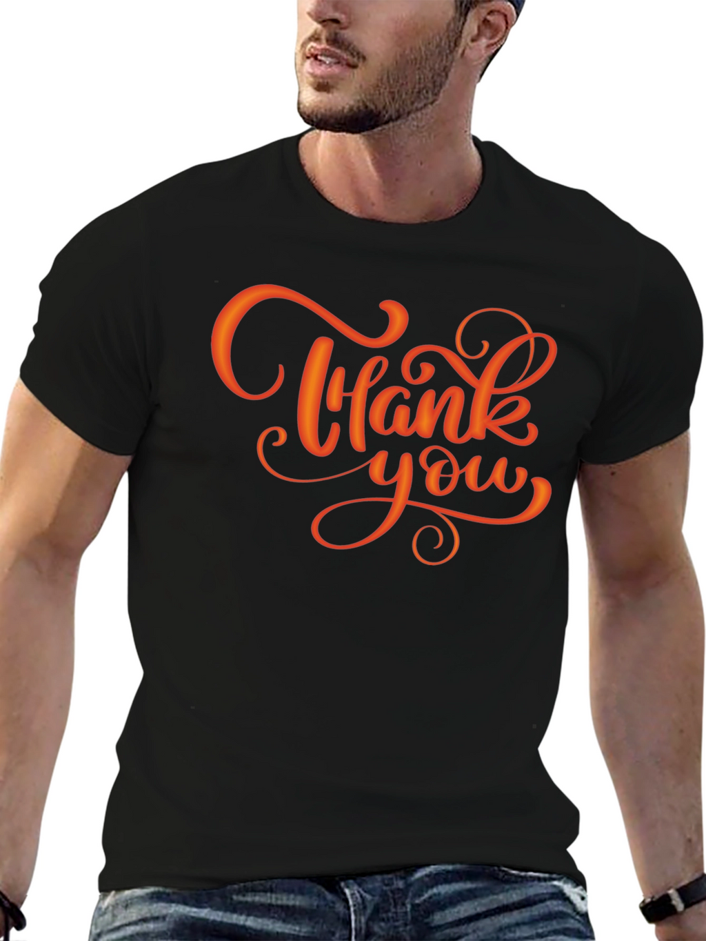 Thank You Script Black T-Shirt