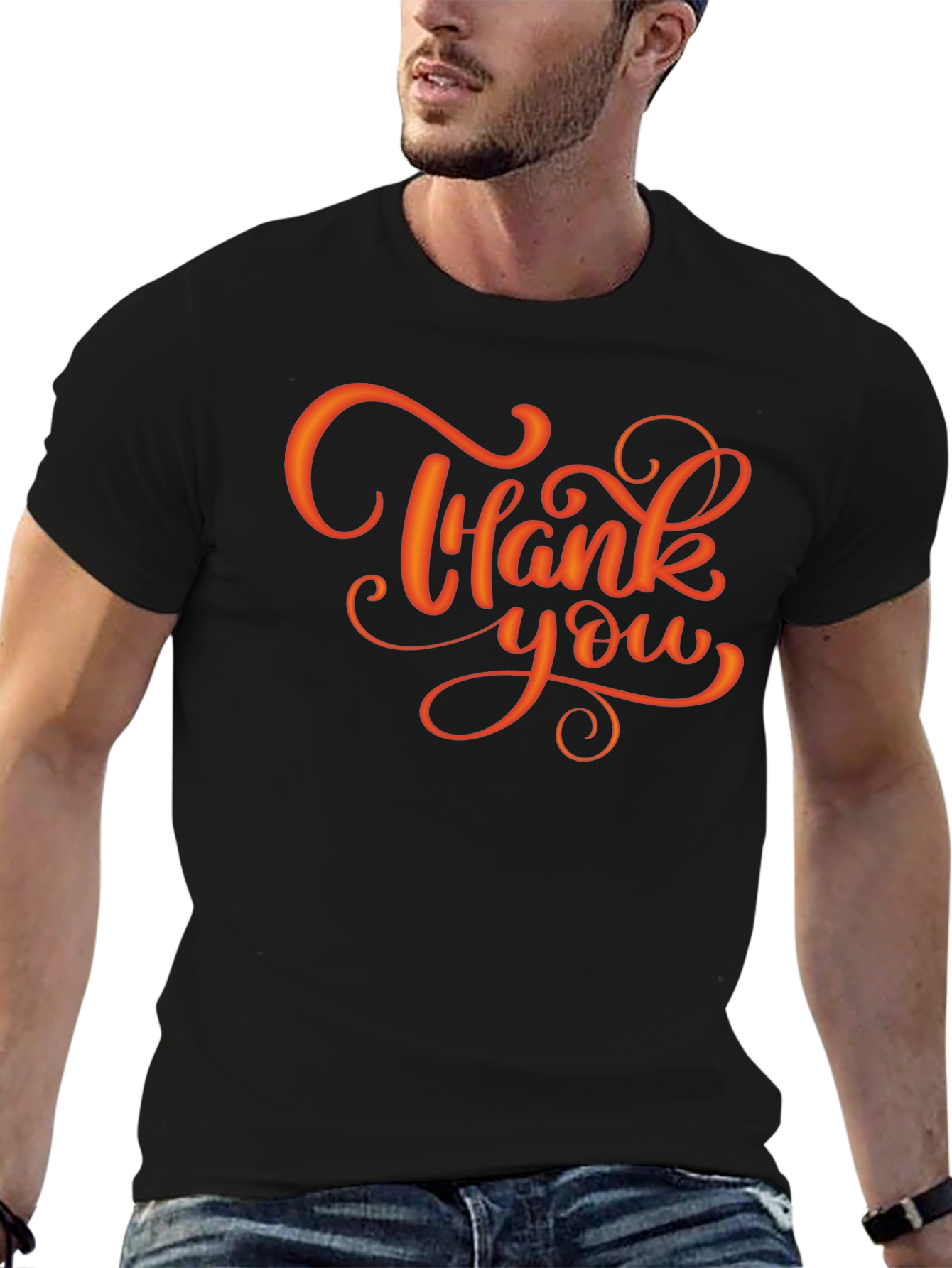 Thank You Script Black T-Shirt