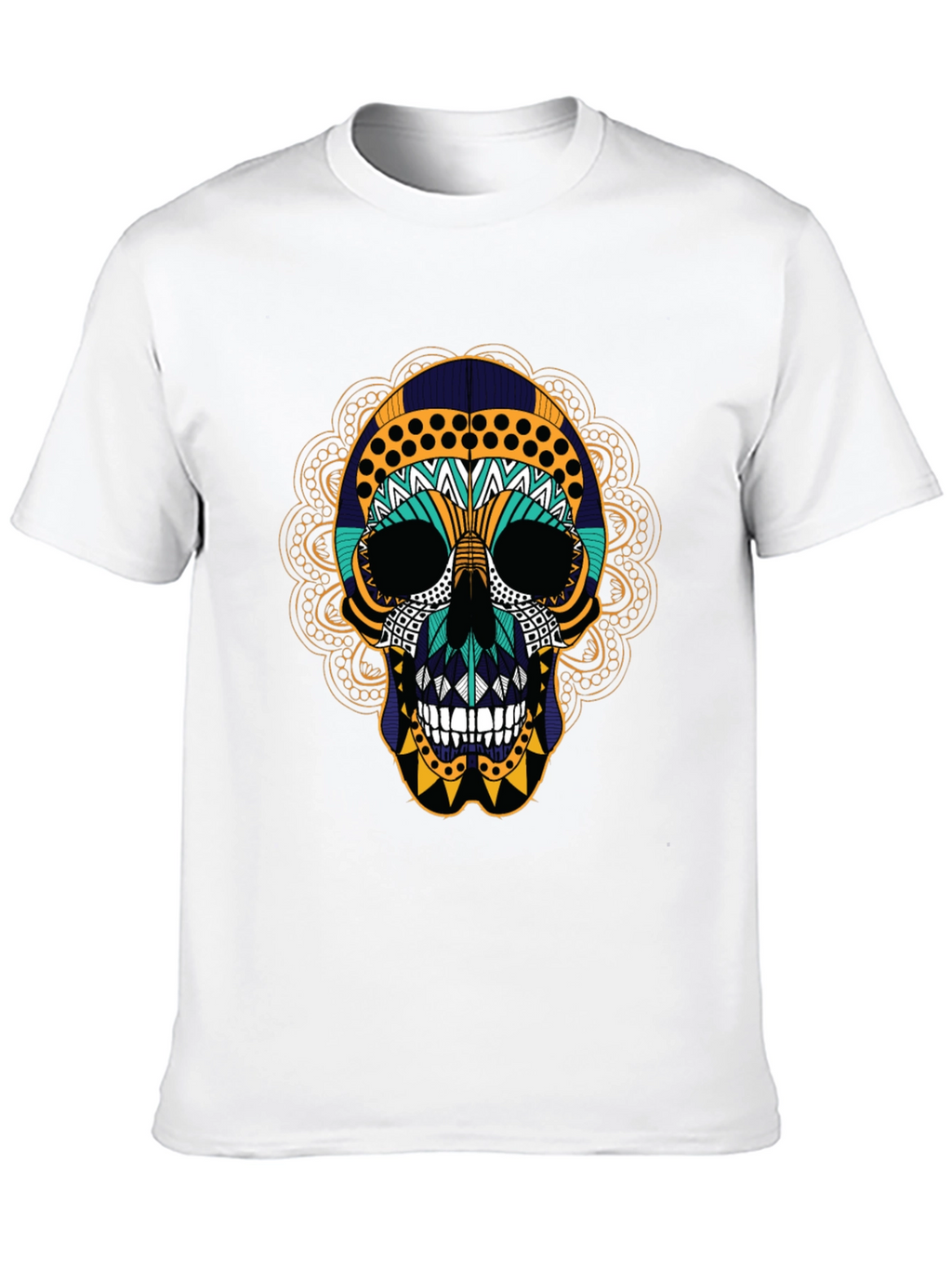Day of the Dead Skull Graphic Tee - Black