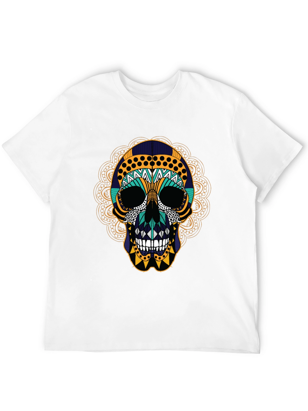 Day of the Dead Skull Graphic Tee - Black