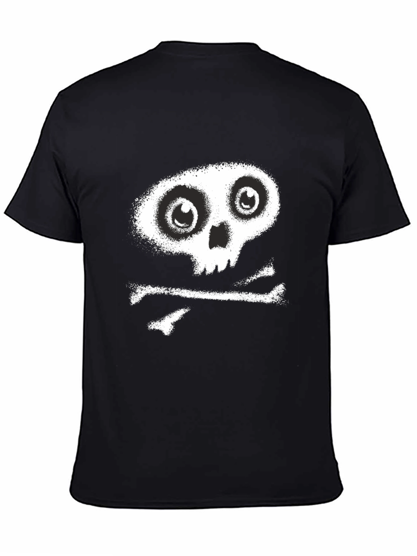 Skull & Crossbones Graphic Tee - Black Cotton Casual Shirt