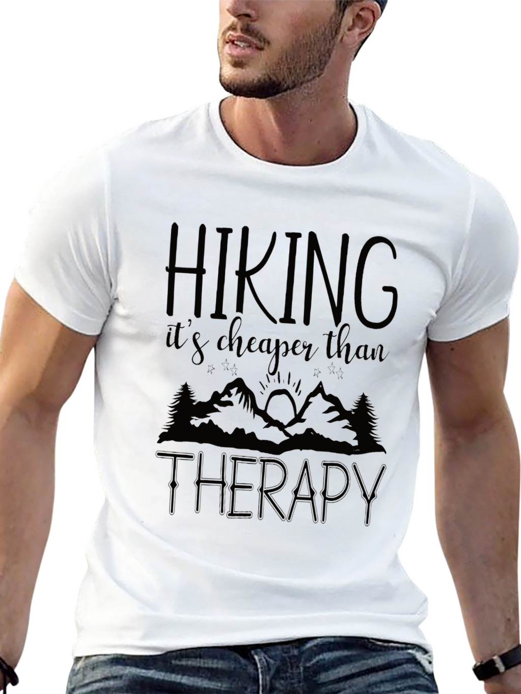 Hiking is Cheaper Than Therapy Graphic Tee