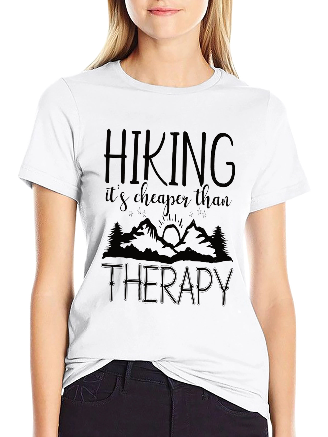 Hiking is Cheaper Than Therapy Graphic Tee