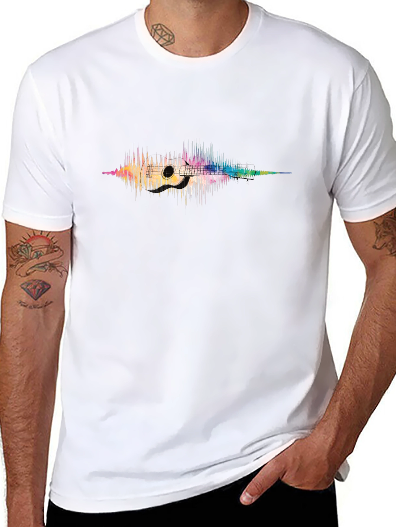 Soundwave Guitar Graphic T-Shirt - Music Lover Tee