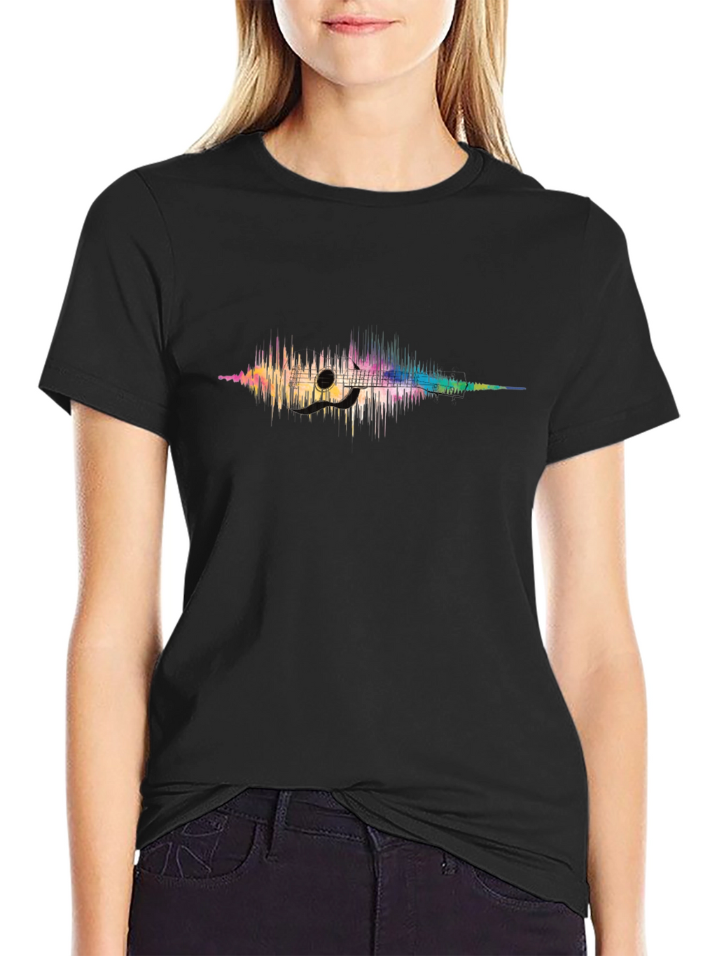 Soundwave Guitar Graphic T-Shirt - Music Lover Tee