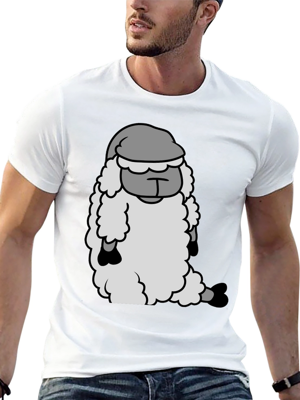 Sleepy Sheep Graphic Tee - Soft Cotton Comfort