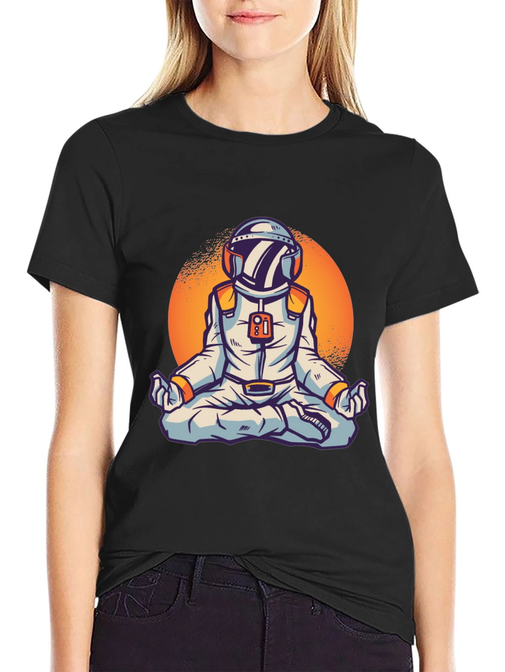Zen Astronaut Graphic Tee - Black