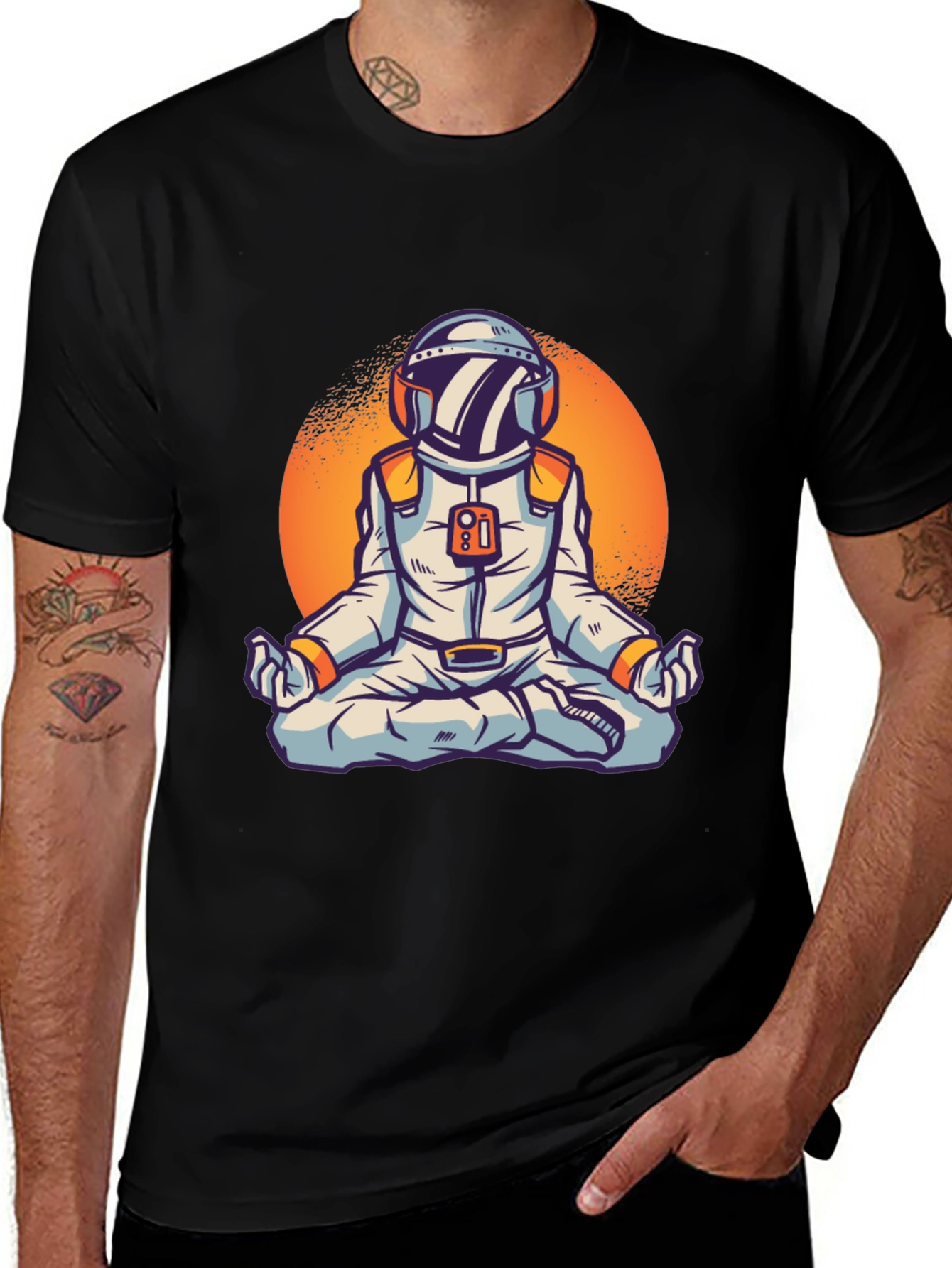 Zen Astronaut Graphic Tee - Black
