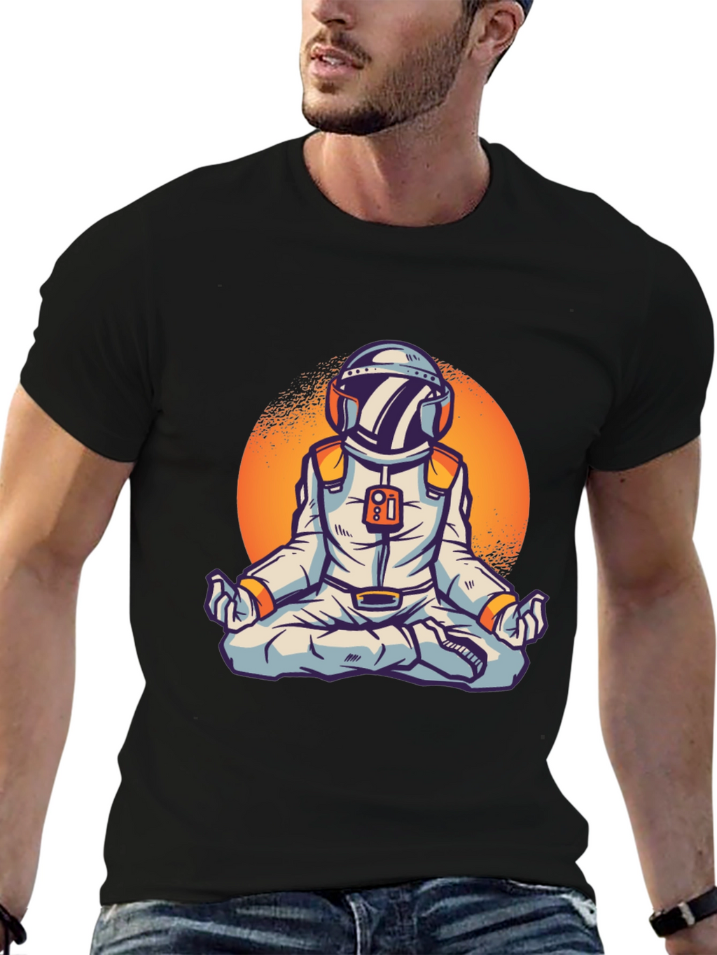Zen Astronaut Graphic Tee - Black