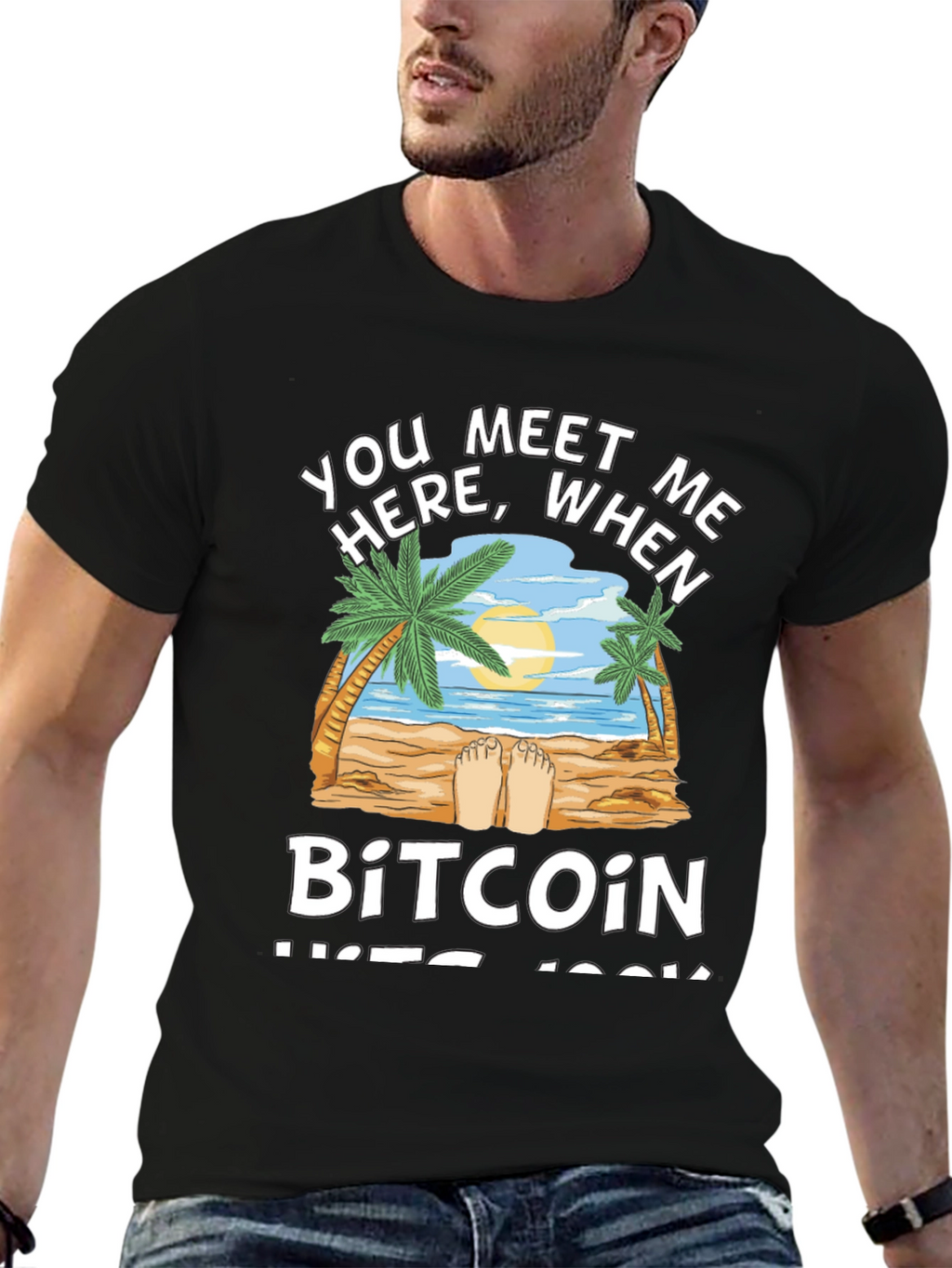 Bitcoin Beach T-Shirt - Crypto Paradise