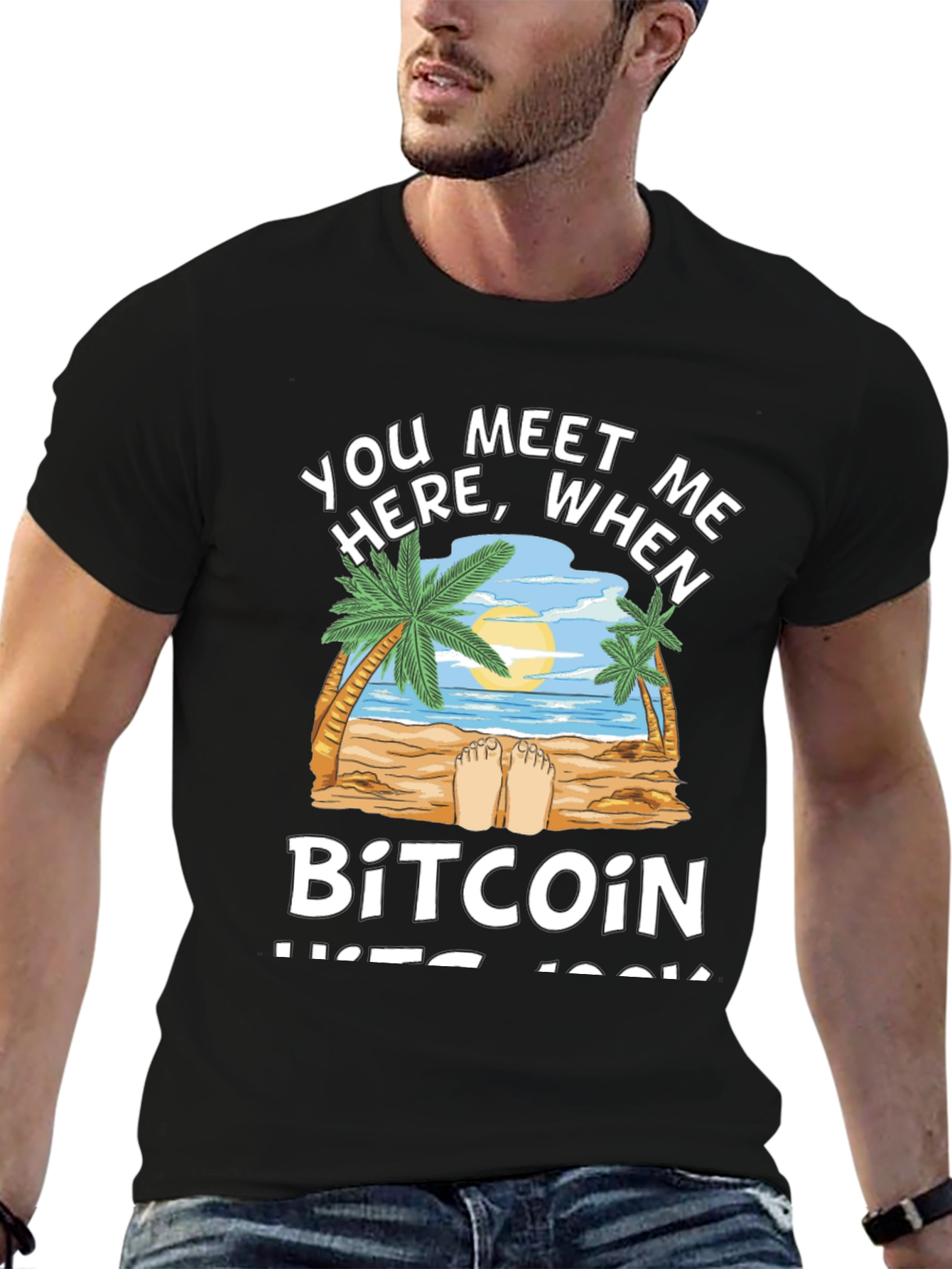Bitcoin Beach T-Shirt - Crypto Paradise