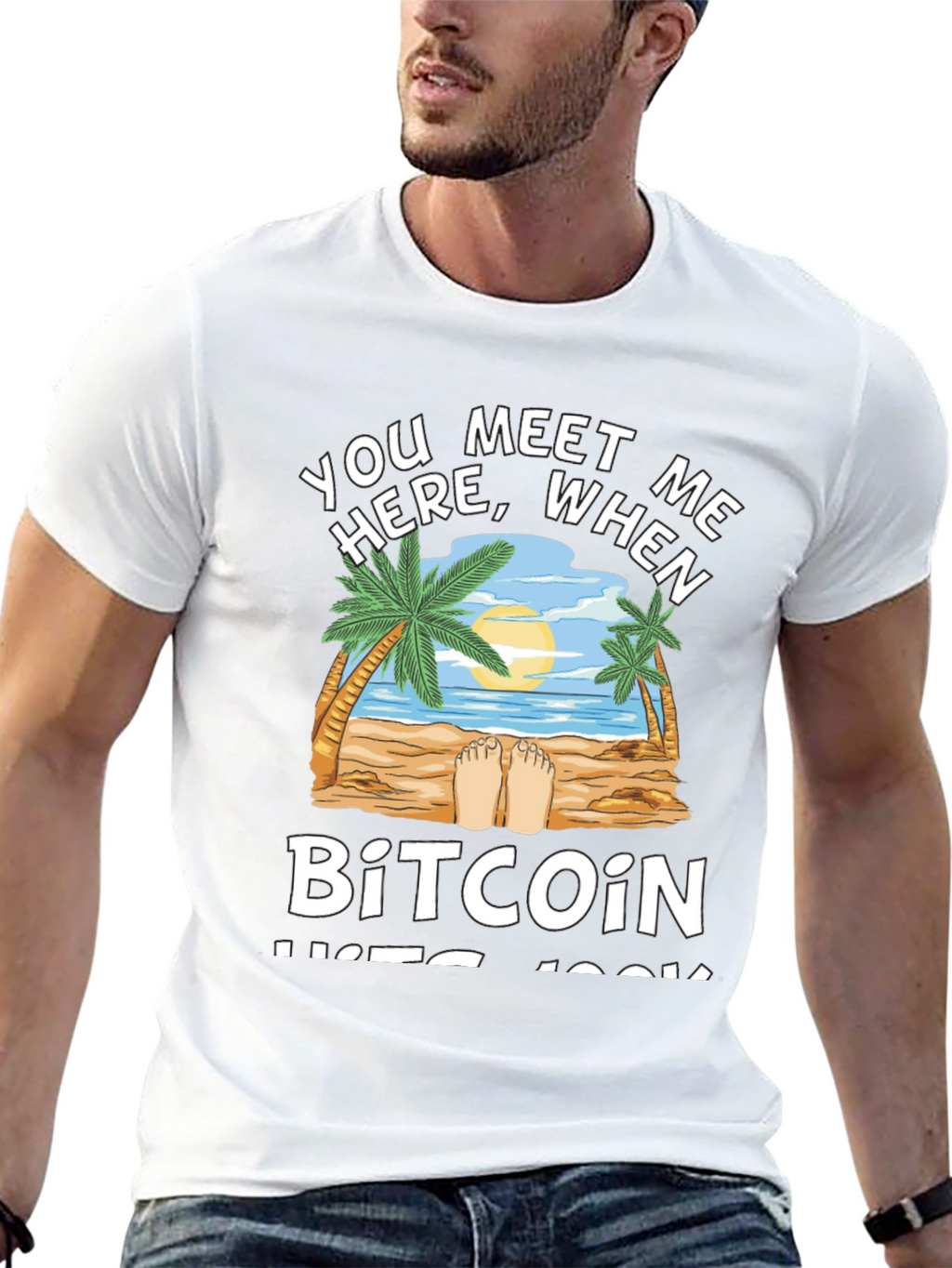 Bitcoin Beach T-Shirt - Crypto Paradise