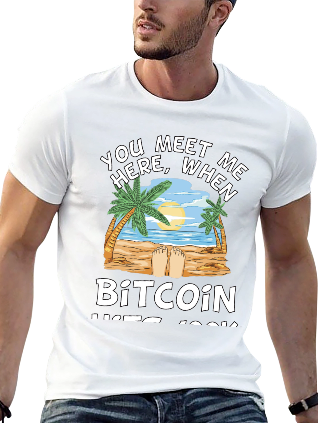 Bitcoin Beach T-Shirt - Crypto Paradise