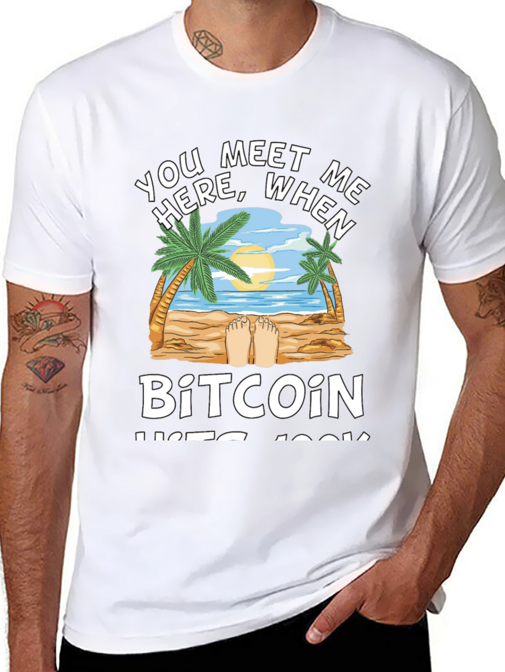 Bitcoin Beach T-Shirt - Crypto Paradise