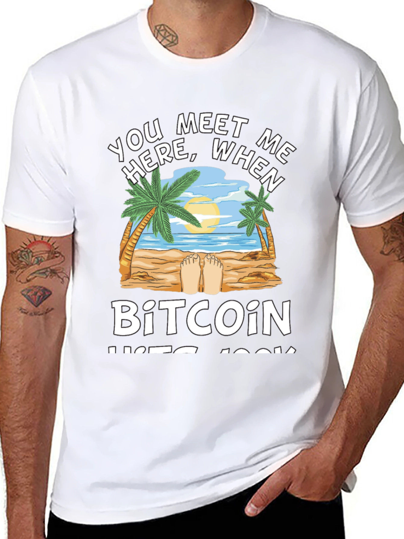 Bitcoin Beach T-Shirt - Crypto Paradise