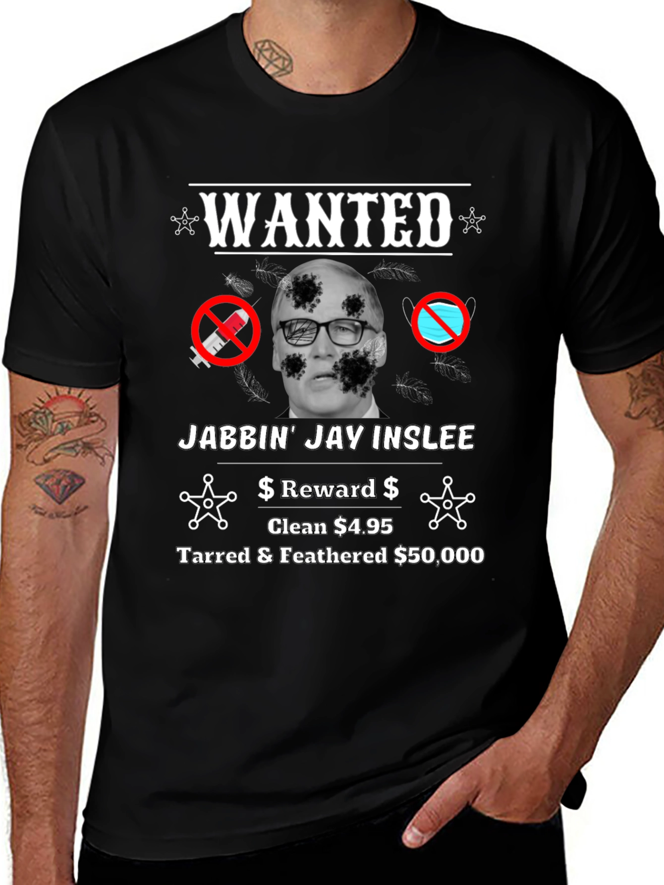 Political Satire T-Shirt - Jabbin Jay Inslee WANTED