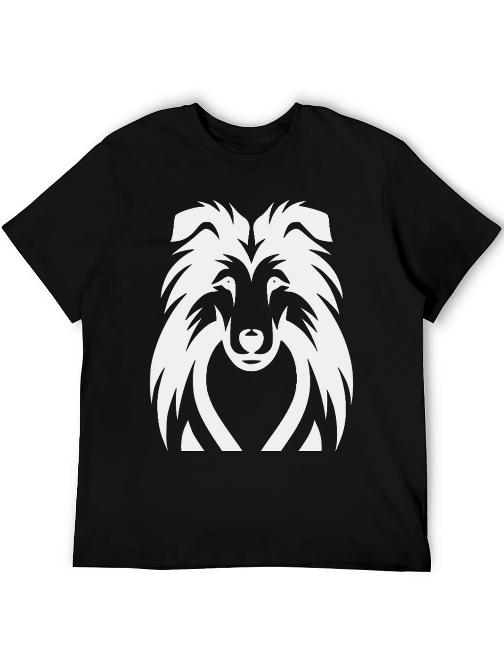 Collie Dog Graphic Tee - Black Cotton T-Shirt